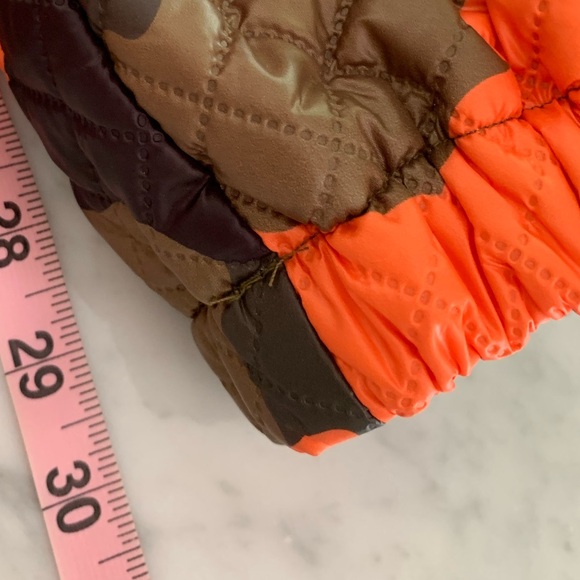 NWT Fashion Nova Camo 2 piece quilted bustier and pant hit of orange & shine  L - Picture 13 of 14